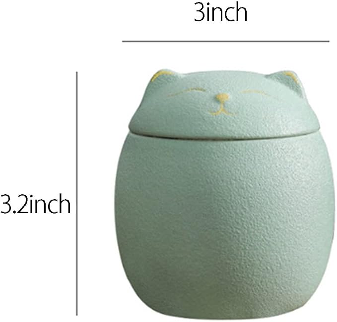 Ceramic Jar Cat Candy Dish Sugar Bowl Storage Jar Canister with Seal Lid
