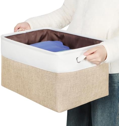 Fabric Storage Bins for Shelves, Rectangle Storage Basket, 3 Pack