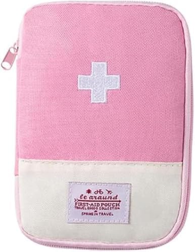 Pink First Aid Bag Empty, Empty First Aid Pouch, Mini Portable Medical Bag for Outdoor Camping Hiking Traveling Emergency Bag, Sports and Outdoors, First Aid Kits (Small)