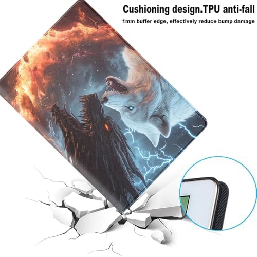 for Samsung Galaxy Tab A 8.4 2020 (SM-T307) Tablet Protective Cover with Adjustable Stand and Magnetic Auto Wake/Sleep,Wolf and Dragon