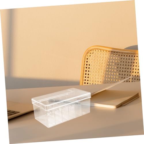 POPETPOP Multi-grid Cord Organizer Box for Cellphone Chargers and Cables Pet Material Capacity for Office and Desk Storage