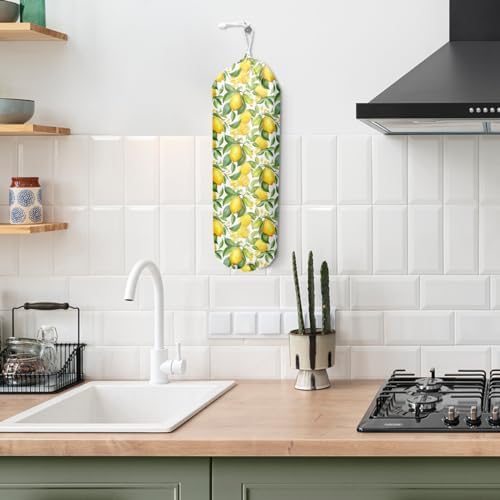 Lemon Plastic Grocery Trash Bag Holder Storage Organizer Plastic Bags | Holders for Grocery Cute Lemon Home Kitchen Decor Gifts for Women Mom Grandma