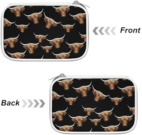 Slim And Simple Pencil Case Waterproof Pen Organizer Box For Art Pens & Pencils Scottish Highland Cow