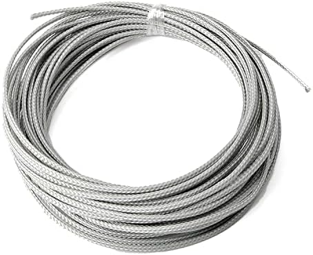 Bettomshin 1Pc 32.8Ft(10m) Cable Management Sleeve, 1/8"(3mm) Width PET Grey Cord Protector, Wire Loom Tube Insulated Split Sleeving for USB Cable Power Cord Organizer Video Cable Hider