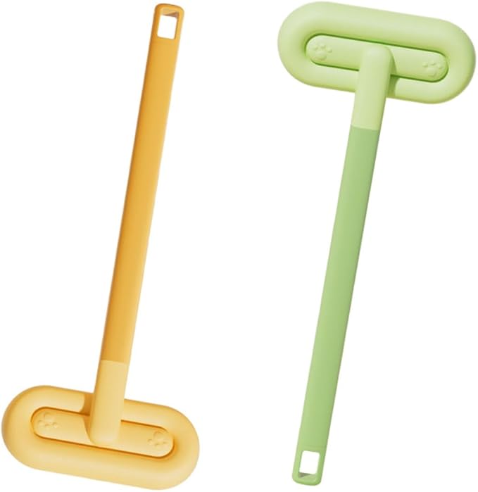 Reusable Pet Hair Remover Brush | Long-handle static pet hair remover brush with polyester micro-bristle head for couch, bed & carpet.