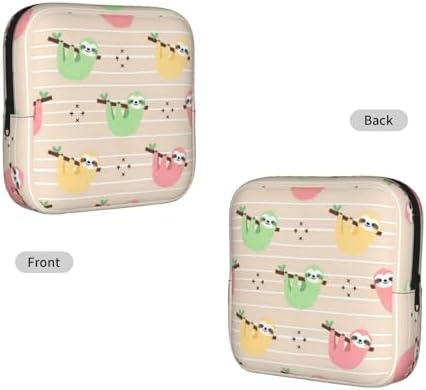 Cute Ladies Period Pouch Sloth Animal Cute, Multifunctional Polyester Storage Bag, Stores Tampons Menstrual Cup Small Jewelry Keys