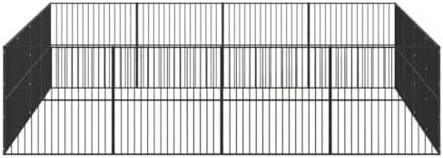 Dog Playpen Black Galvanized Steel Large | Collapsible, Escape-Proof, , 157.5 x 157.5 x 39.4 in, for Medium Dogs