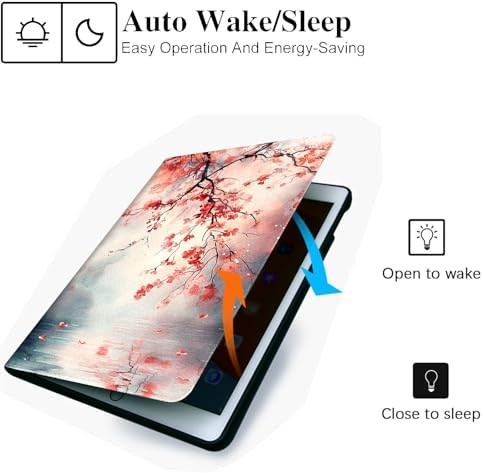 for Microsoft Surface Pro 7 Plus,Surface Pro 7/6/5/4 12.3" Tablet Case,Auto Wake/Sleep,Adjustable Stand Protective Cover - Vintage Cherry Blossom