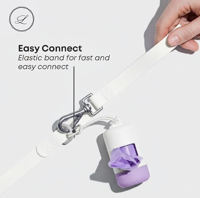 Dog Poop Bag Holder & Dispenser [2-Pack] +30 Extra-Thick Waste Bags | 2 Dog Waste Bags Dispensers + 30 Extra-thick Poop Baggies. Premium ABS Plastic. Soft-Touch Coating, Enlarged Dispense Opening