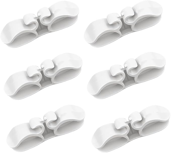 Cord Organizer for Appliances 6 Pack Durable Rubber Cord Wrapper for Kitchen & Office 3M Adhesive Stable Design Easy Storage Home Appliance Cord Hider (White)