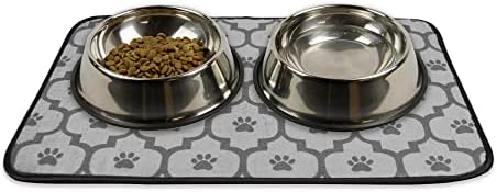 Bone Dry Machine Washable, Ultra Absorbent Pet Mat, 12x18, Gray Lattice
