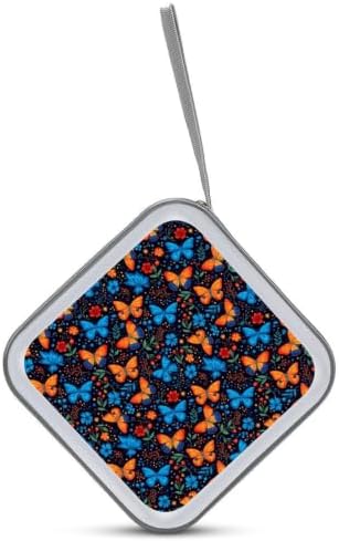 CD Holder Butterflies 40 Capacity Protective Disc Storage Case | Hard Plastic, Butterfly Animal Butterflies CD DVD Organizer Wallet Portable for Car Home Office Travel