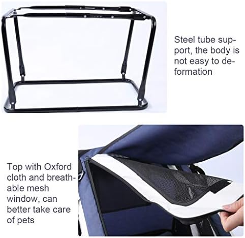Cat or Dog Crate and Pet Trolley Soft Sided Foldable Easy Fold with Removable Liner for Small Medium Dogs Cats for Travel or Overnights (Blue)
