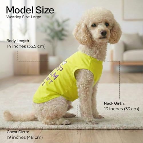 Parisian Pet Dog Shirt – 100% Cotton Shirts for Large Dogs – Sleeveless Puppy Vest – Lightweight and Breathable Pet Apparel – Pullover Summer Dog Clothes - Stretchy Funny T Shirts for Dogs