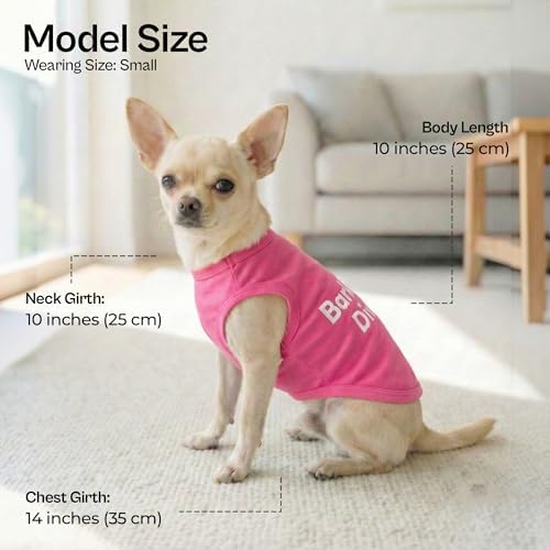 Parisian Pet Dog Shirt – 100% Cotton Barking Diva Shirts for Small Dogs – Pink Sleeveless Puppy Clothes – Lightweight and Breathable Pet Apparel – Girl Dog Clothes - Stretchy T Shirts for Dogs