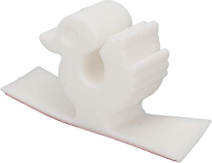 Cord Organizer Appliance Cable Duck Shaped Silicone Cable Keeper for Beauty Salon Home Kitchen Office (White)