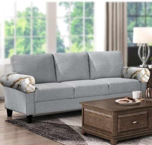 Grey Marble Sofa Arm Covers for Couch Soft Stretch Armrest Covers Furniture Protector Armchair Slipcovers for Recliner Home Decoration