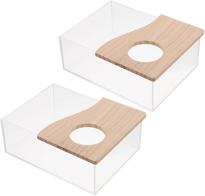 Toddmomy Acrylic Bathtub for Chinchillas Multi-Function Pet Accessory Clear Sand Bath House Hamster Bath Toy Bin Easy to Store