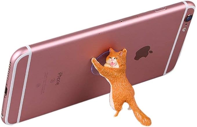 Novelty 6Pcs Sucker Cat Phone Holder Sucker Cup Phone Stand Kawaii Cat Phone Stand Kitty Phones Holder Decoration
