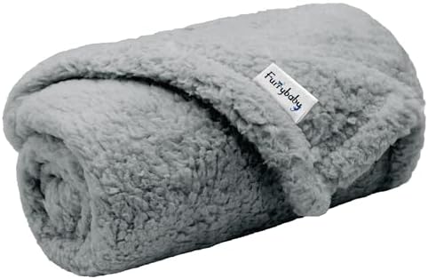 furrybaby Pet Blanket, Soft Warm Sherpa Fleece Bed Blanket for Small Pets