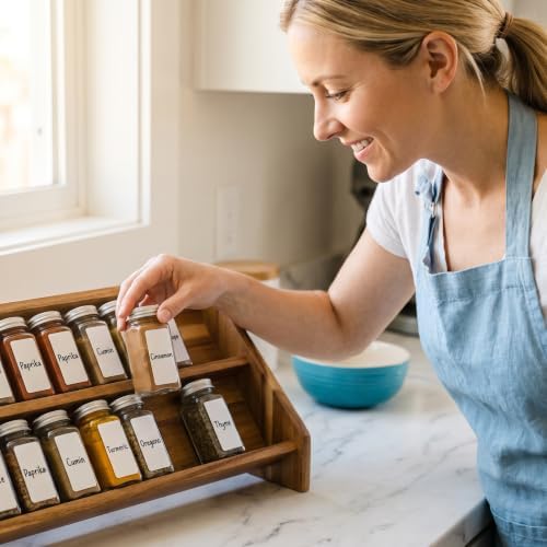 Waterproof Removable White Labels 1×2" & 1×3" for Freezer Organization | 400PCS set with Marker, Write-On Blank Home Organizing Labels for Food Containers Jars Bottles. Water/Oil/Tear Resistant
