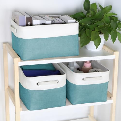 Fabric Storage Bins for Shelves, Rectangle Storage Basket, 3 Pack