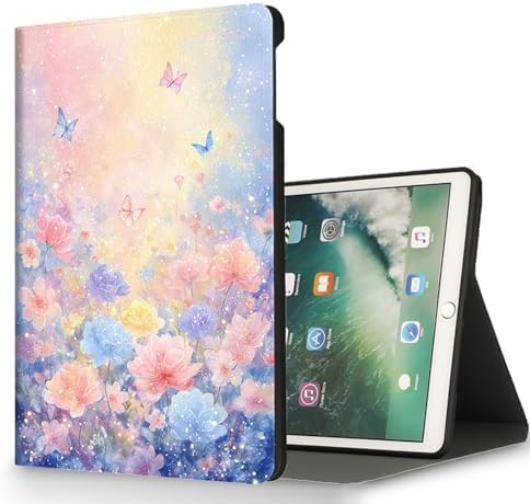 for Microsoft Surface Pro 8-13" 2021 Tablet Case,Auto Wake/Sleep,Adjustable Stand Protective Cover - Flower Butterfly