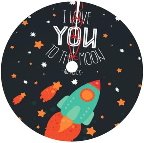 Christmas Tree Skirt, Soft Polyester Xmas Tree Skirts with Ribbon Ties, Rustic Farmhouse Holiday I Love You to The Moon and Back Cute Romantic Stars and Comets On Black Background 30"