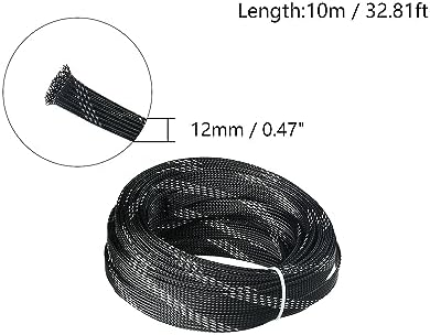 Othmro 32.8ft Length PET Flexible Expandable Braided Cable Sleeves 0.47in Width Wire Loom Sleeving and Organizer Flexible Wire Mesh Sleeves for TV Audio PC Computer Cords from Pet Chewing Black Silver