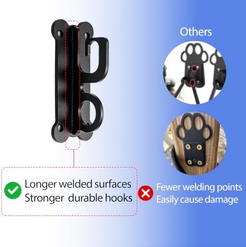 ESPETS Dog Black Tie Out Wall Hook Anchor, Secure Dog Leash Holder
