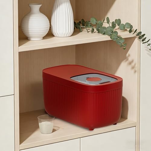Airtight Rice Storage Container, Dry Food Dispenser with Transparent Sealed Lid for Kitchen Pantry Organization for Storing Rice, Cereal, Flour, Pet Food and Other Dry Ingredients (Green, M)