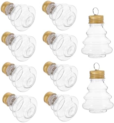 10pcs Christmas Tree Shaped Drink Containers Refillable Beverage Storage Jars with Cap Festive Decorations for Candy Juice and Holiday Parties