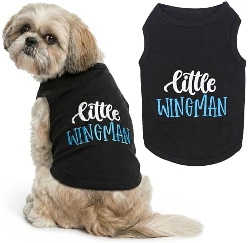 Parisian Pet Dog Shirt – 100% Cotton Shirts for Medium Dogs – Sleeveless Black Puppy Vest – Lightweight and Breathable Pet Apparel – Funny Summer Boy Dog Clothes - Stretchy Cute T Shirts for Dogs