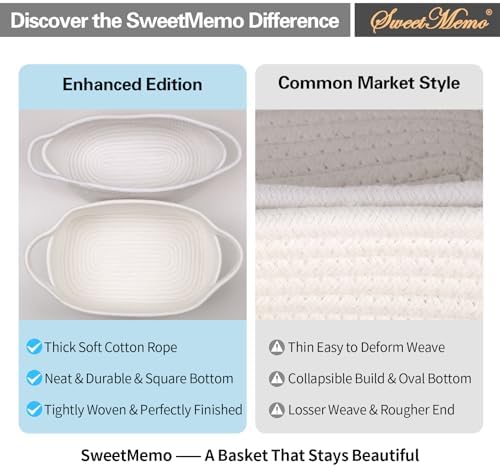 Large Empty Gift Baskets to Fill, Cute Woven Basket for Teen Girls, Women, Baby Shower - SweetMemo Decorative Small Toy Bin with Handles for Decor, Bathroom, with Gifting Bags and Ribbon, Sky Blue