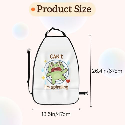 Car Seats Back Protector 2 PCS - Frog | with 3 Storage Pockets, Shield Seats From Dirt, Mud Scratches, Fits Cars SUVs Trucks and Jeeps