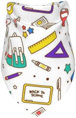 Teacher's Pet Dog Bandana,Funny Bandana Gift,Photo Prop Accessories for Dog Lovers Owner Gift,Triangle Reversible Fall Scarf, Adjustable (Back to School Season-Back to School Season-Color)