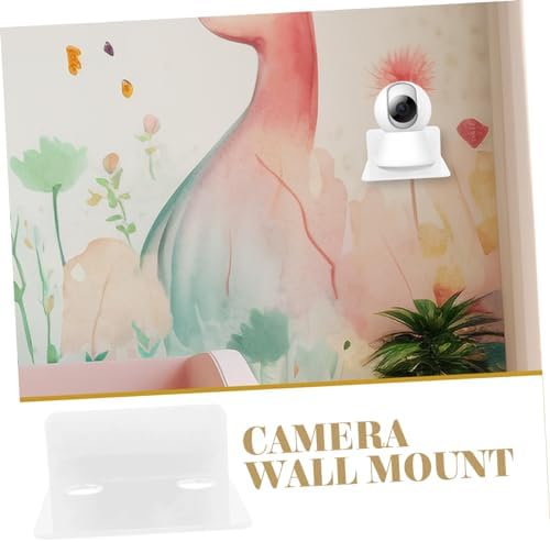 3Pcs Monitor Bracket Wall Mount Shelf Security Holder with Cable Management Floating Design for Routers Space Saving for Home Use