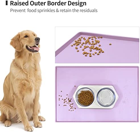 Silicone Dog Food Mat Waterproof Pet Feeding Tray for Small Medium Dogs