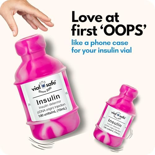 VIAL SAFE Silicone Insulin Vial Protector Case Cover 2-Pack Tie Dye Pink