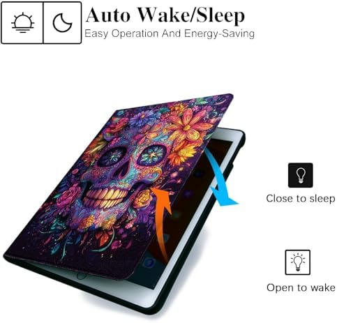 for Samsung Galaxy Tab A 8.0 2019 Model T290/T295 Tablet Case,Auto Wake/Sleep,Adjustable Stand Protective Cover - Colorful Dinosaur