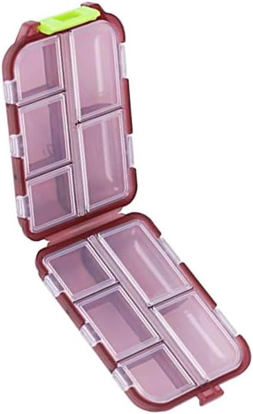 10 Compartment Pill Organizer Case, Travel Daily Medicine Pill Box | Small Size Weekly Viatamin Dispenser Reminder, Container for Medication, Supplement, Cod Liver Oil, Capsules, Calcium Tablet