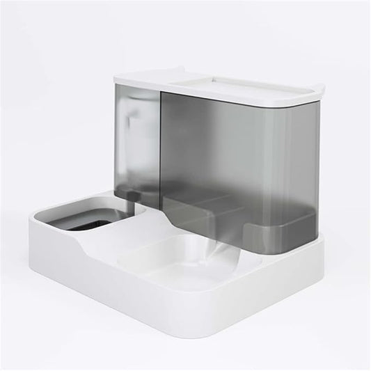 2 in 1 Pet Automatic Food and Water Dispenser, Cat Feeder, Dog Feeder,Pet Water Dispenser,Pet Automatic Feeder, Pets Auto Feeder (Grey)
