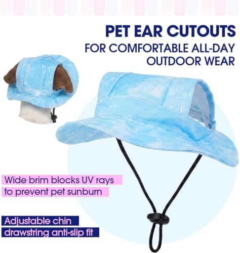 FUAMEY Dog Hat Beach Bucket Hat for Dogs with Ear Holes Summer Visor