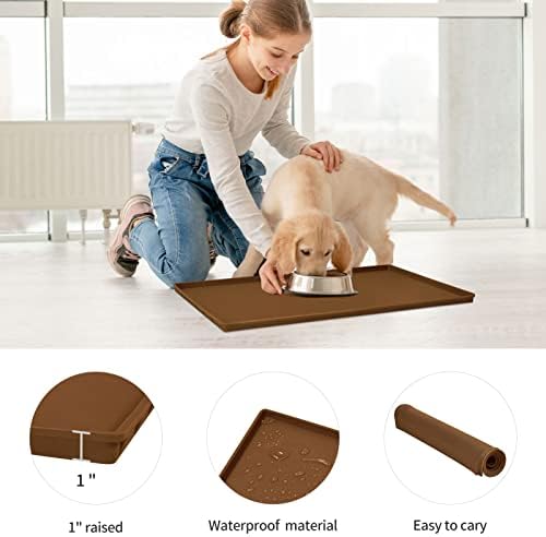Silicone Dog Food Mat Waterproof Pet Feeding Tray for Large Dogs