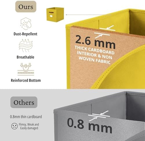 DECOMOMO Storage Bins, Cube Storage Bin with Labels