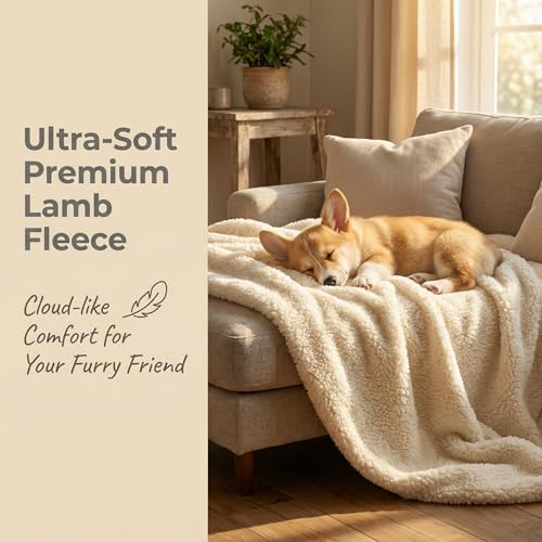 furrybaby Pet Blanket, Soft Warm Sherpa Fleece Bed Blanket for Small Pets