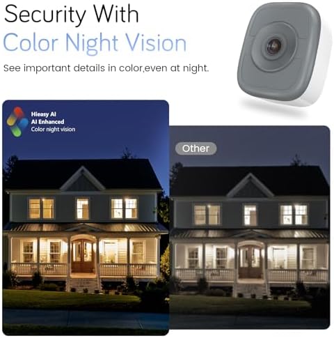 5MP 3K Window Camera, Included 32GB SD Card, Full Color Night Vision, AI Human & Vehicle Detection, 2.4GHz & 5GHz Dual Band WiFi6, No Drill Magnetic Mount, 24/7 Recording