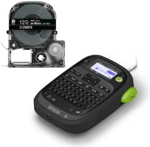 LABELWORKS Epson Restaurant Deli Organizer Bundle - LW-PX300 Industrial Label Maker and 212WBPX PET (Polyester) Tape Cartridge - White on Black Industrial Label Maker Tape
