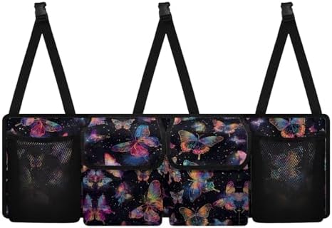 Dreaweet Butterfly Car Trunk Organizer,Hanging Car Back Seat Storage Bag Multipurpose Waterproof Trunk Organizer Car Trunk Storage and Decorative Accessories