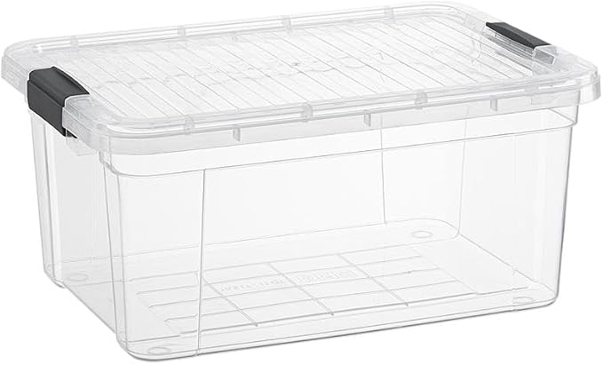 Superio 21 Quart Clear Plastic Storage Boxes with Lids, Stackable Organizer Containers, BPA-Free Storage Bins for Home, Office, School & Dorm, 1 Pack